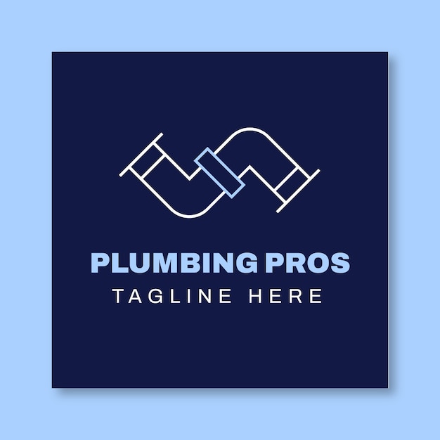 Minimalist plumbing pros logo