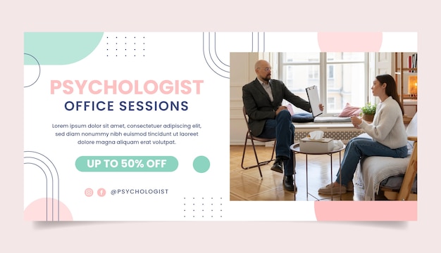 Minimalist psychologist consultation sale banner