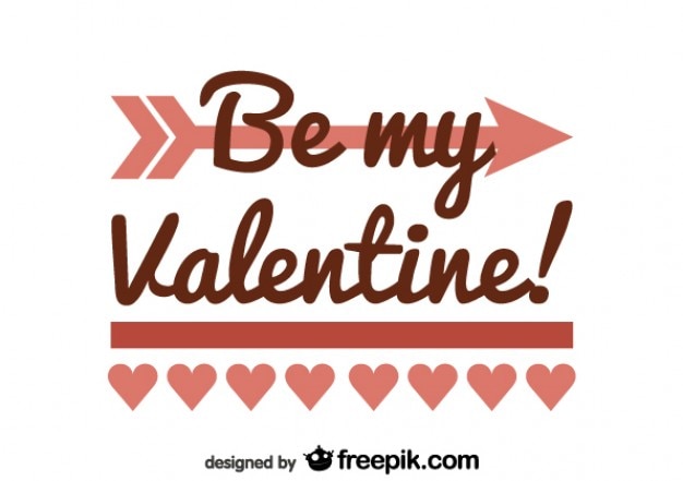 Free Vector minimalist retro be my valentine card design