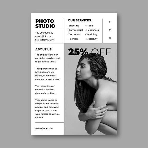 Minimalist studio flyer template