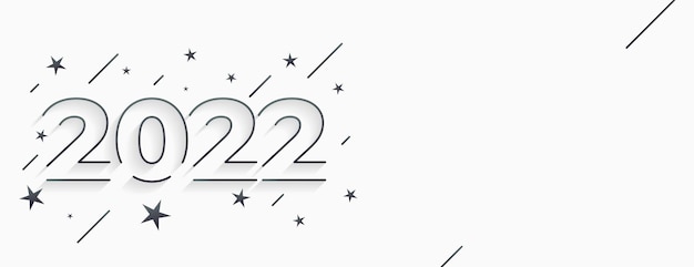 Minimalist style 2022 new year line effect banner