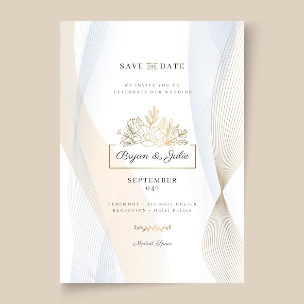 Free vector minimalist style wedding card template