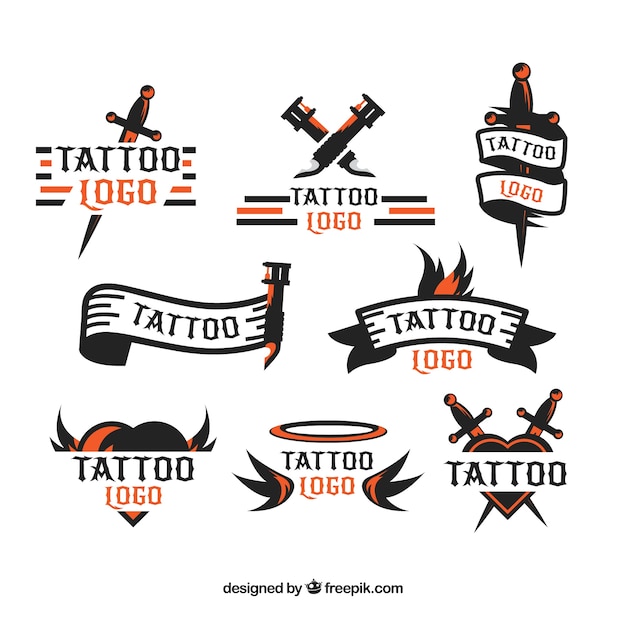 Minimalist tattoo logo collection