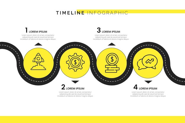 Minimalist timeline info graphic