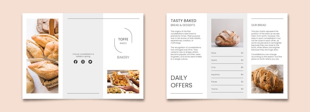 Minimalist toffee bakes brochure