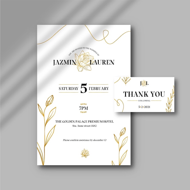 Free vector minimalist wedding invitation template