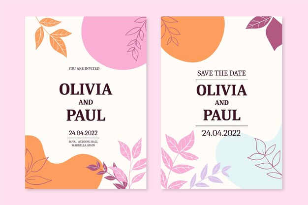 Minimalist wedding invitation template