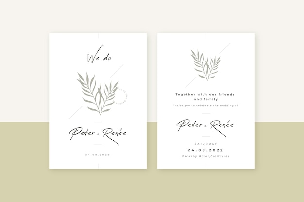 Minimalist wedding invitation