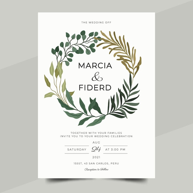 Minimalist wedding invitation