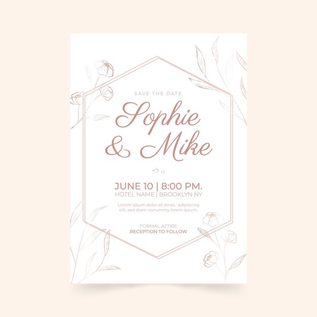 Minimalist wedding invitation