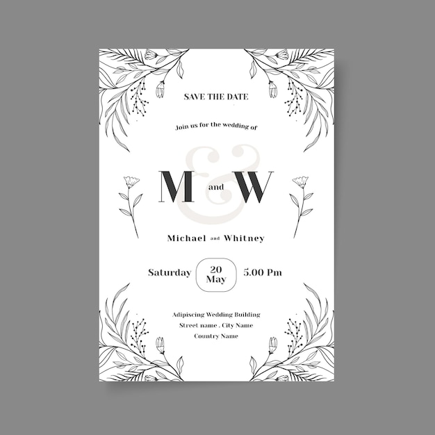 Minimalist wedding invitation