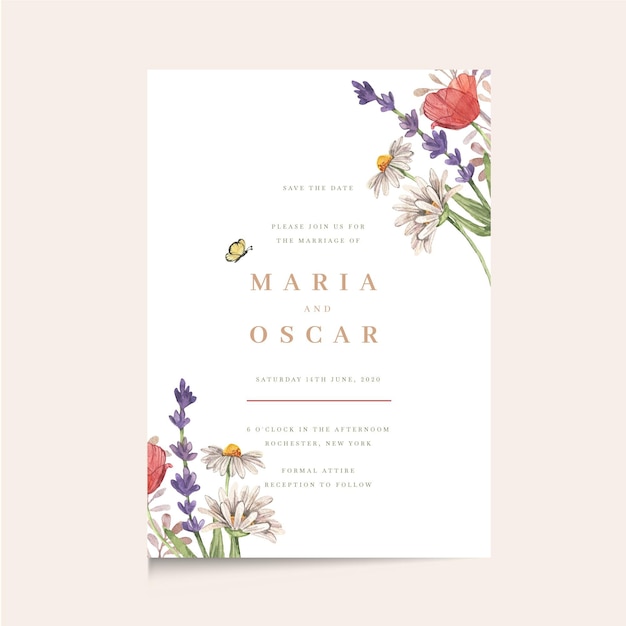 Minimalist wedding invitation