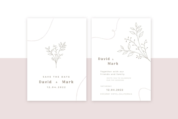 Minimalist wedding invitation