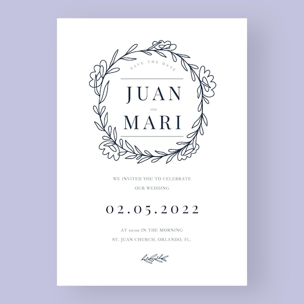 Minimalist wedding invitation