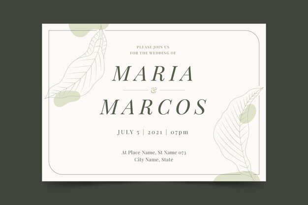 Minimalist wedding invitation