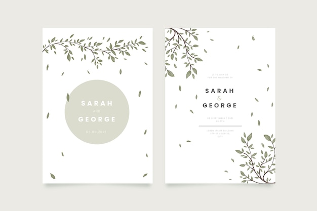 Free Vector minimalist wedding invitation