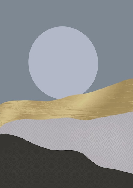 Free Vector minimalistic abstract japanese themed landscape background