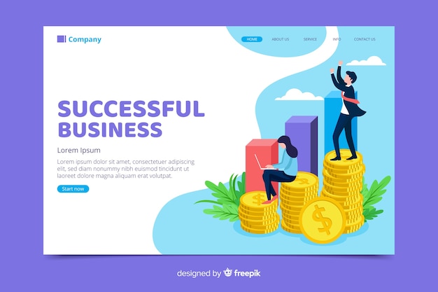 Minimalistic business landing page