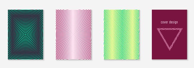 Minimalistic cover template set with gradients