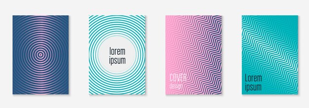 Minimalistic cover template set with gradients