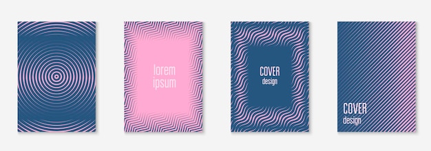 Minimalistic cover template set with gradients