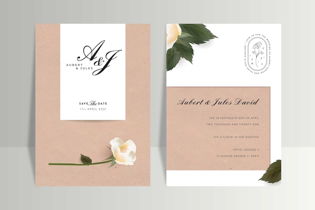 Free vector minimalistic wedding invitation template