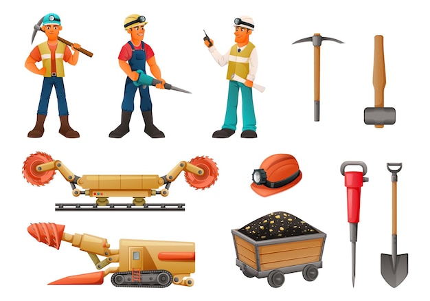 Mining Cartoon Icons Collection