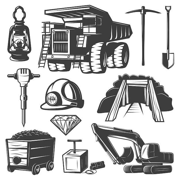 Mining Industry Elements Set