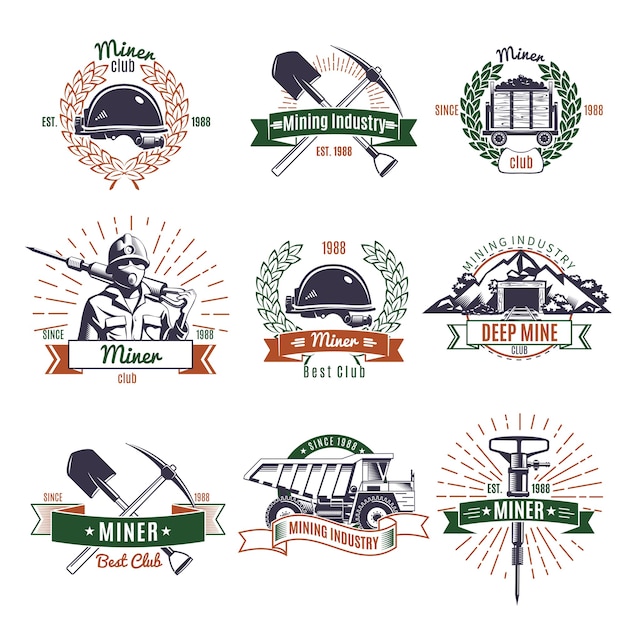 Mining Industry logo Set