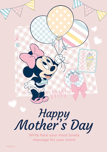 Free vector minnie mouse mother's day card