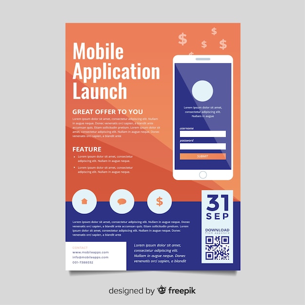 Mobile app flyer template