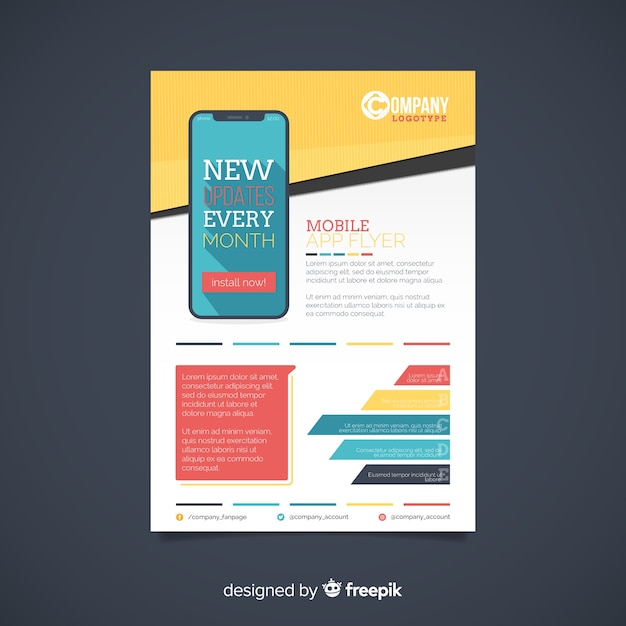 Mobile app flyer template