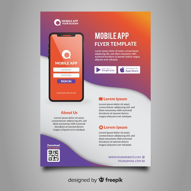 Mobile app flyer template