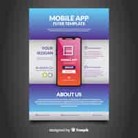 Free vector mobile app flyer template