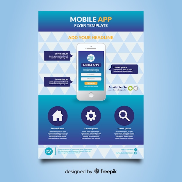 Mobile app flyer template