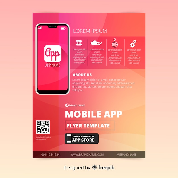 Mobile app flyer template