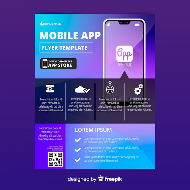 Mobile app flyer template