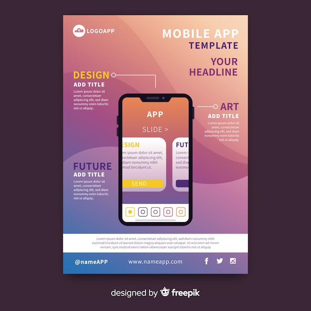 Mobile app flyer template