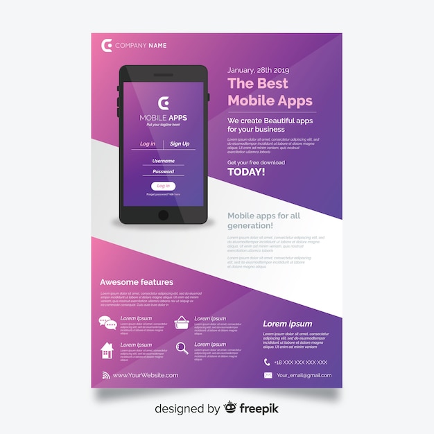 Mobile app flyer template