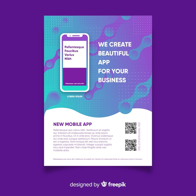 Free Vector mobile app flyer template