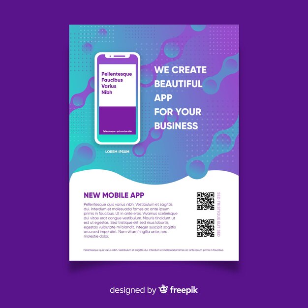 Mobile app flyer template