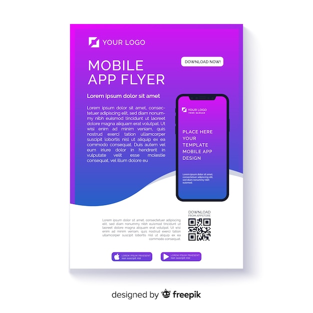 Mobile app flyer template