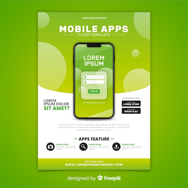 Mobile app flyer template