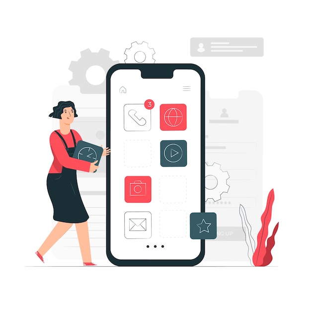 Mobile apps concept illustration