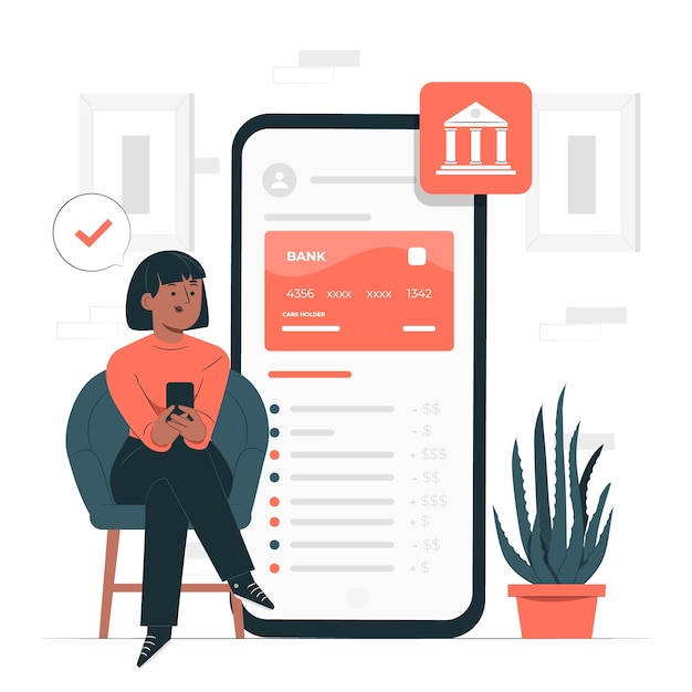 Mobile banking concept illustration