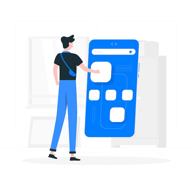 Mobile browsers concept illustration