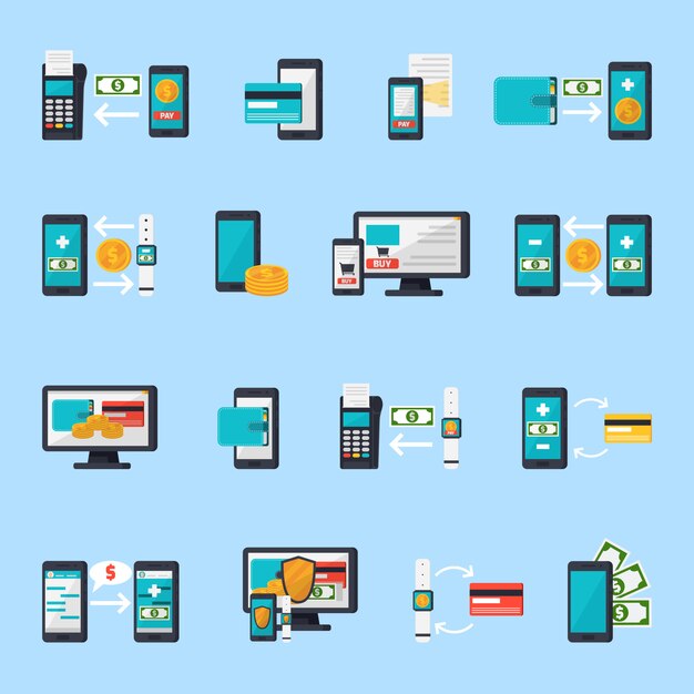 Mobile Commerce Icon Set