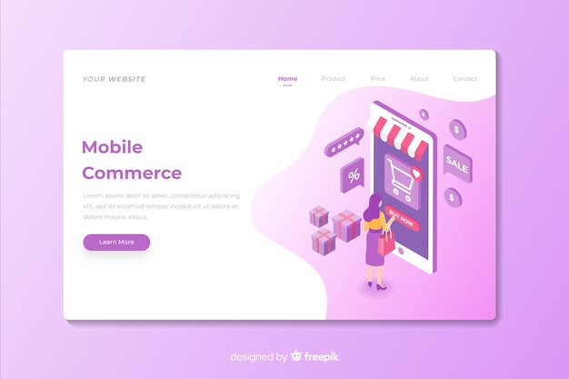 Mobile commerce marketing landing page