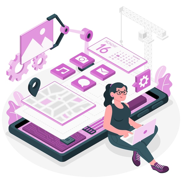 Free Vector mobile development concept illustration