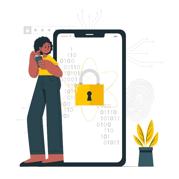 Mobile encryption concept illustration